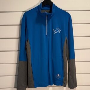 Detroit Lions NFL Combine Gray and Blue Quarter-Zip